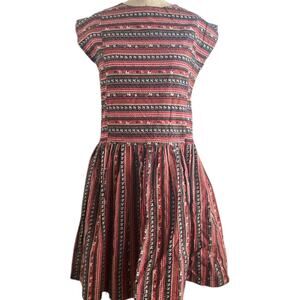 Vintage red and black striped